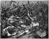 Spartacus Wood Engraving Print - Gladiator Leader in Battle