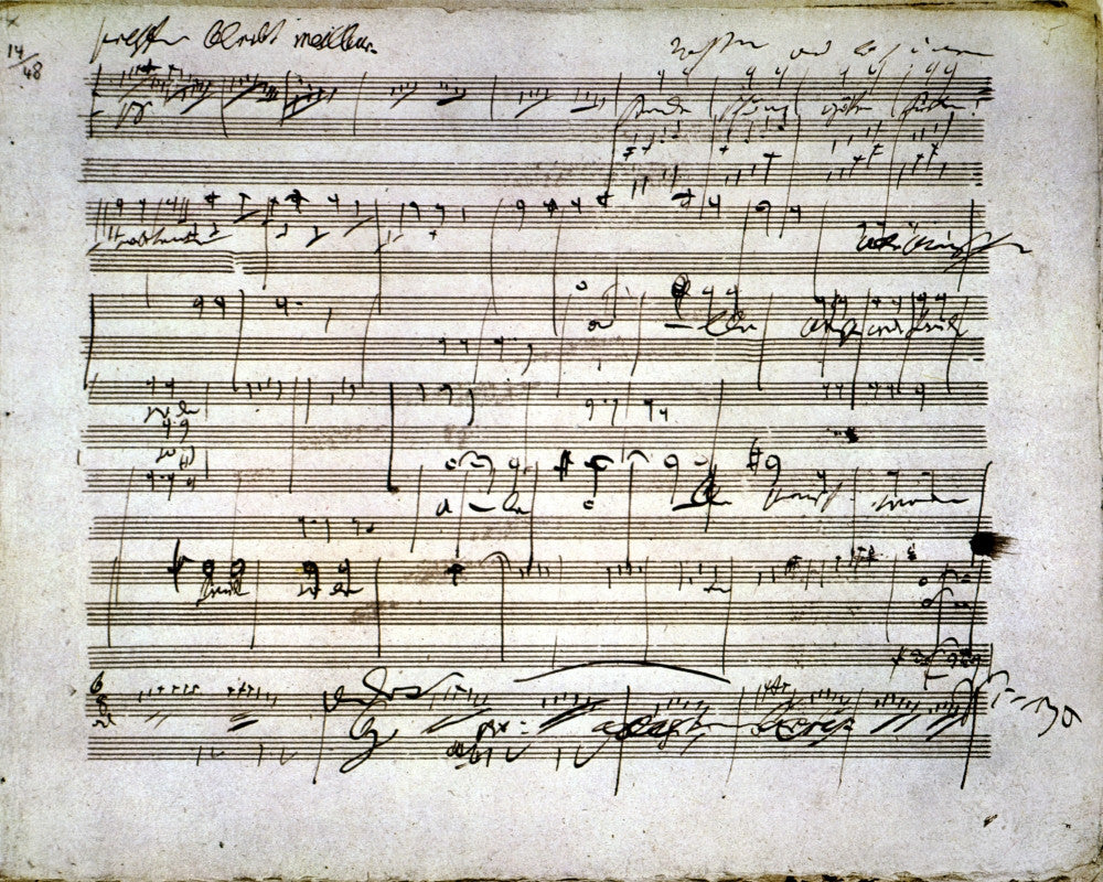 Beethoven Manuscript Fine Art Print Featuring Ninth Symphony Sketches