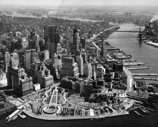 High Angle View of Manhattan Skyscrapers Fine Art Print