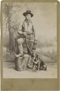 Hunter With Dog Fine Art Print - Vintage Hunting Scene