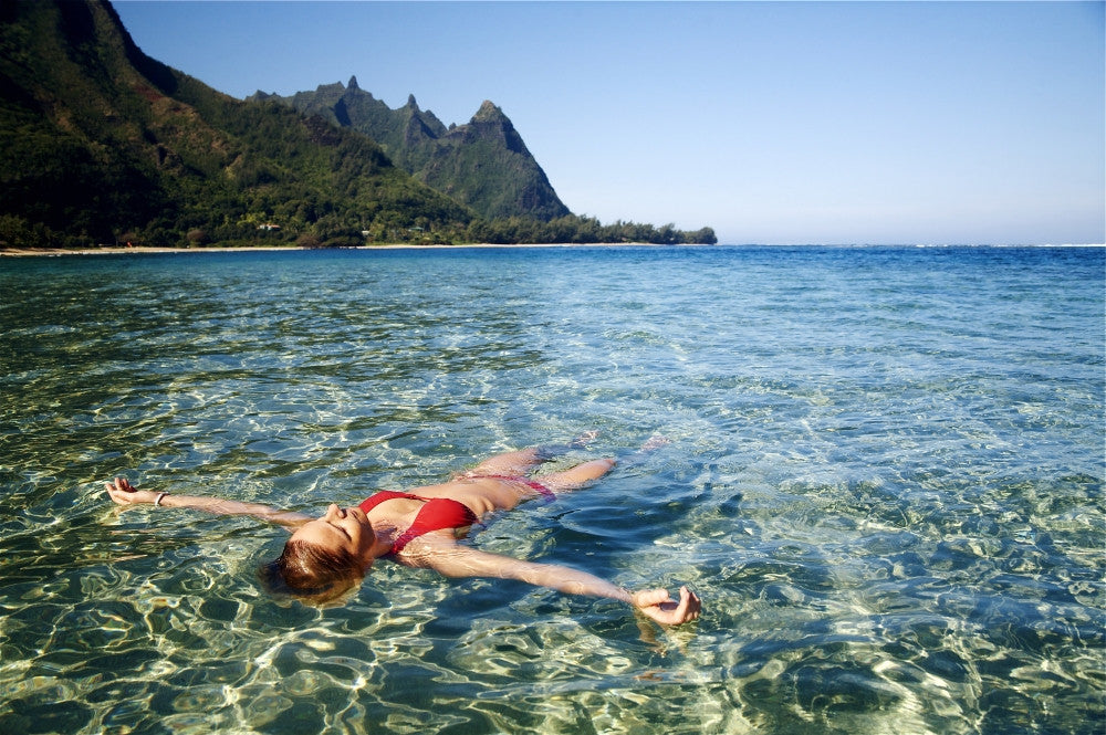 Hawaii Kauai Tunnel's Beach Ocean Float Fine Art Print by Kicka Witte