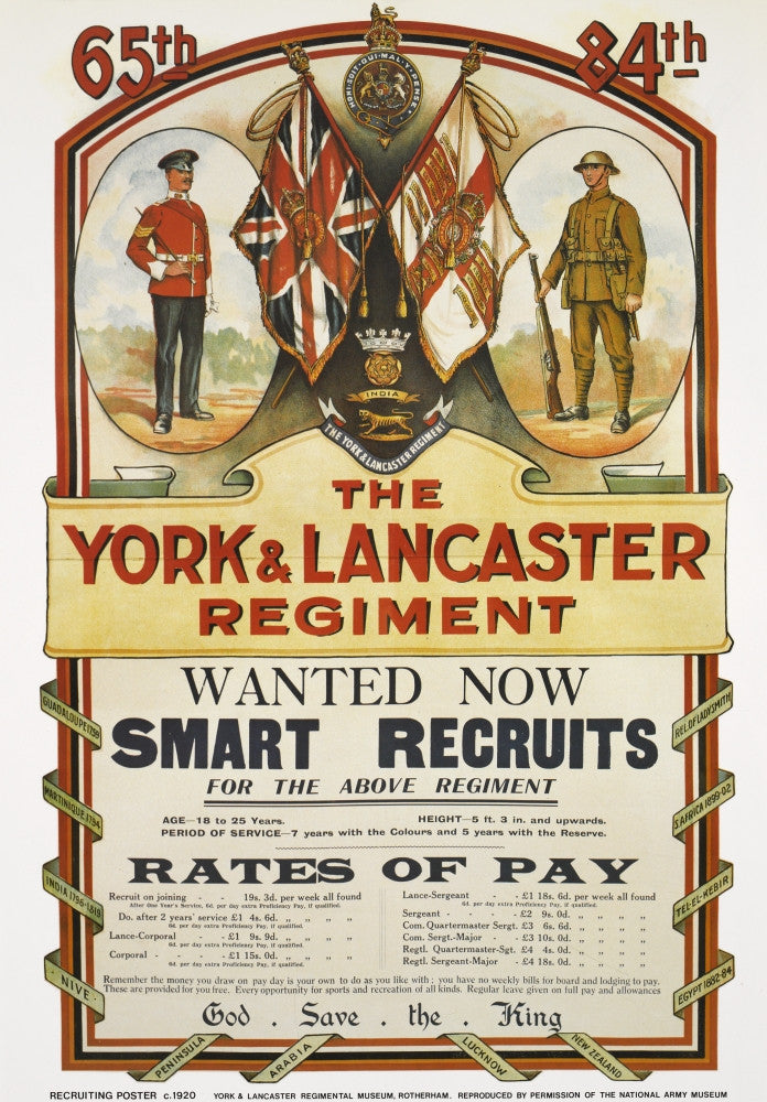 The York And Lancaster Regiment Recruitment Poster Print