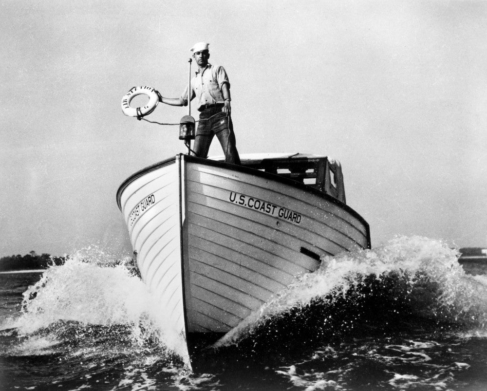 U.S. Coast Guard Rescue Boat Fine Art Print - Vintage 1955