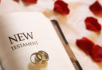 Wedding Rings on the New Testament Bible Fine Art Print by Chris and Kate Knorr