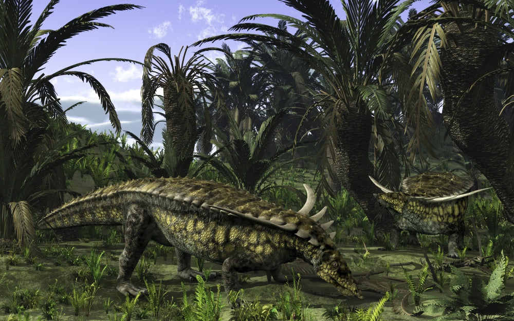 Desmatosuchus Searching for Edible Roots in Prehistoric Landscape Fine Art Print