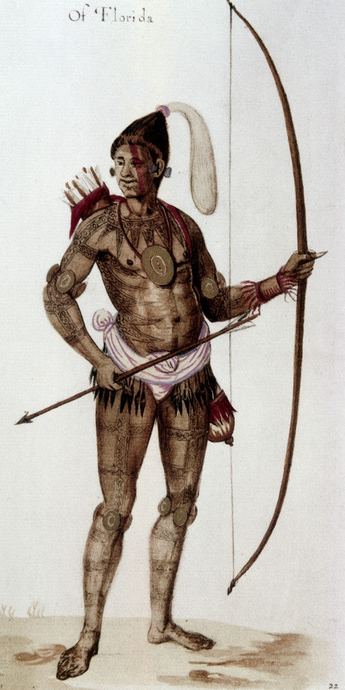 Florida Native American Watercolor Art Print - 1585