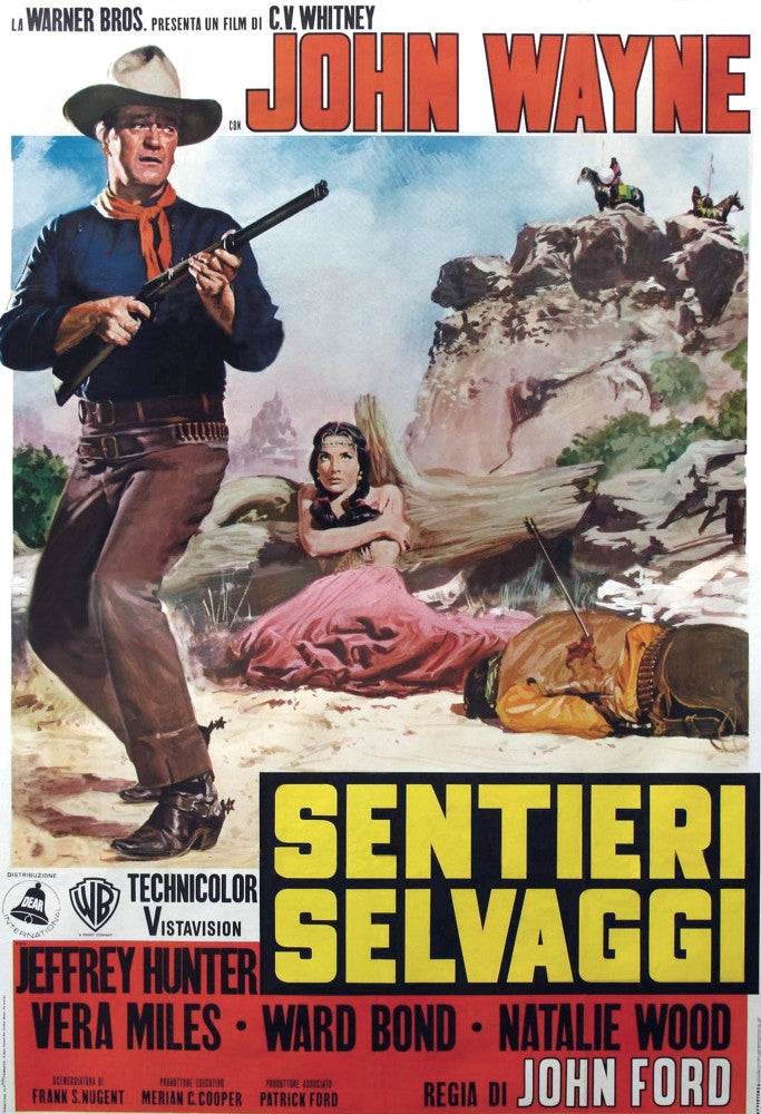 The Searchers Movie Poster Art Print featuring John Wayne and Natalie Wood - 1956
