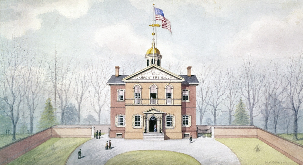 Carpenter's Hall Watercolor Print - Philadelphia Landmark (C1875)