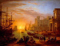 Seaport at Sunset Fine Art Print by Claude Lorrain