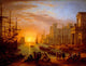 Seaport at Sunset Fine Art Print by Claude Lorrain