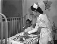 Chicago: Hospital, 1942 - Nurse Serving Lunch in Children's Ward by Jack Delano