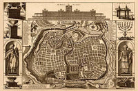Map of Solomon's Temple Fine Art Print - Jerusalem