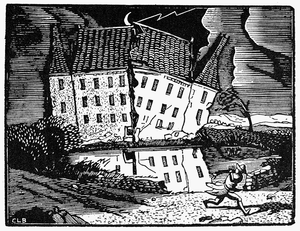 Poe: House Of Usher, 1839 Engraving by Constant Le Breton - Fine Art Print