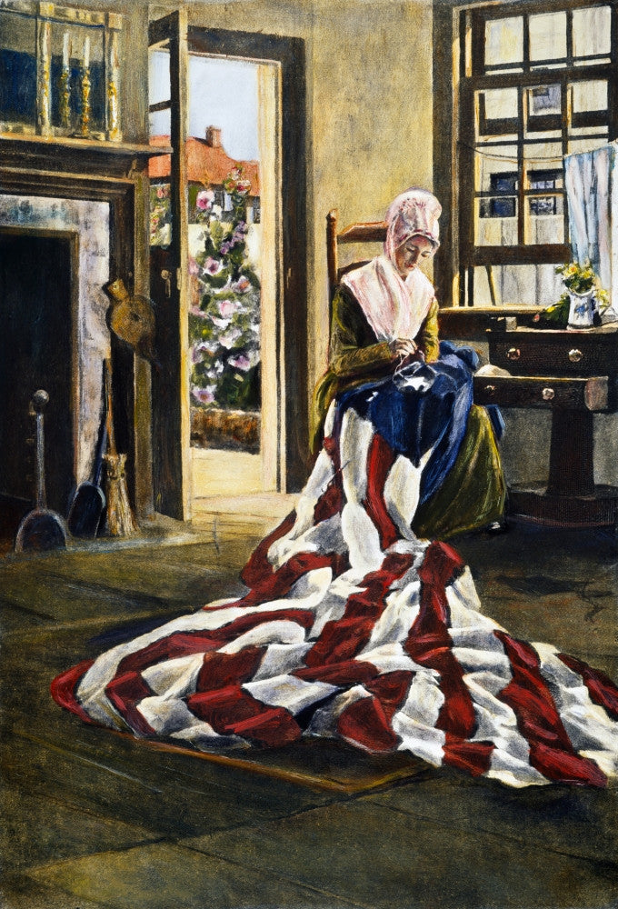 Betsy Ross Making the First American Flag Fine Art Print by Elisabeth Moore Hallowell