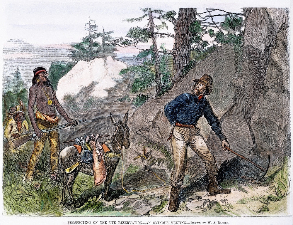 Illegal Prospecting Fine Art Print - Wood Engraving by W.A. Rogers