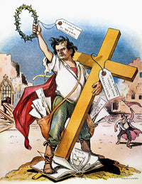 W.J. Bryan 'Cross Of Gold' American Cartoon Fine Art Print by Grant Hamilton