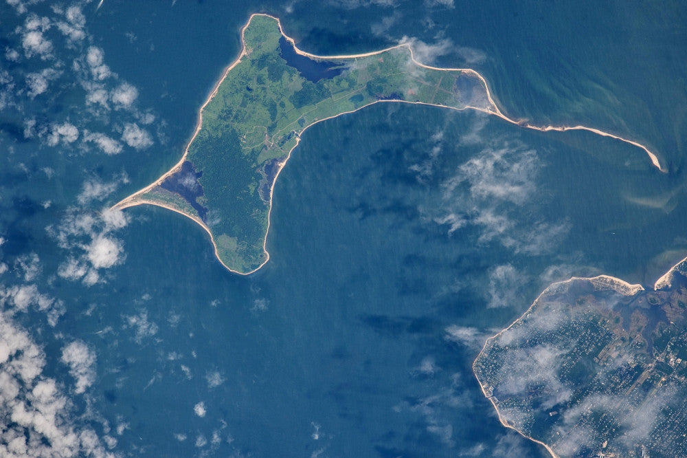 Satellite View of Gardiners Island Fine Art Print by Panoramic Images