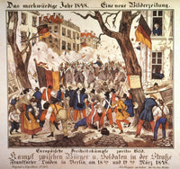 German Revolution 1848 Lithograph - Fighting in Berlin Print by Granger Collection