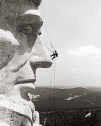 Scaling Mount Rushmore Fine Art Print - Abraham Lincoln Face