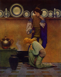 Knave of Hearts - Kneeling to Open the Oven Door Fine Art Print
