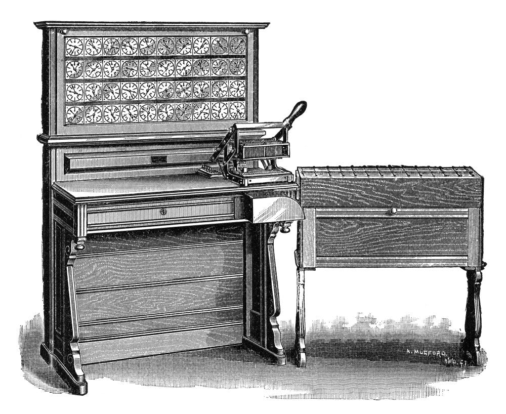 Hollerith Tabulator 1890 Fine Art Print - Contemporary Wood Engraving