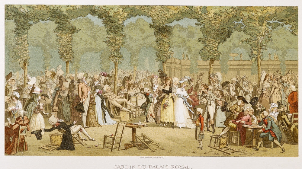 Palais Royal Garden Fine Art Lithograph Print, c. 1780