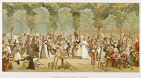 Palais Royal Garden Fine Art Lithograph Print, c. 1780