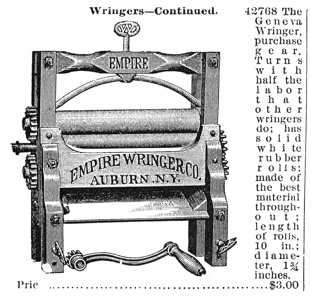 Clothes Wringer 1895 Wood Engraving Fine Art Print by Granger Collection