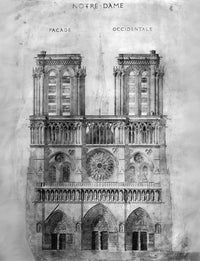 Notre Dame Cathedral Western Facade Fine Art Print - 1848