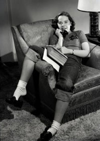 Teenage Girl on the Phone Fine Art Print - VARSAL2554751