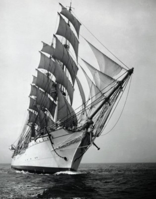 Tall Ship Sailing in the Sea Fine Art Print