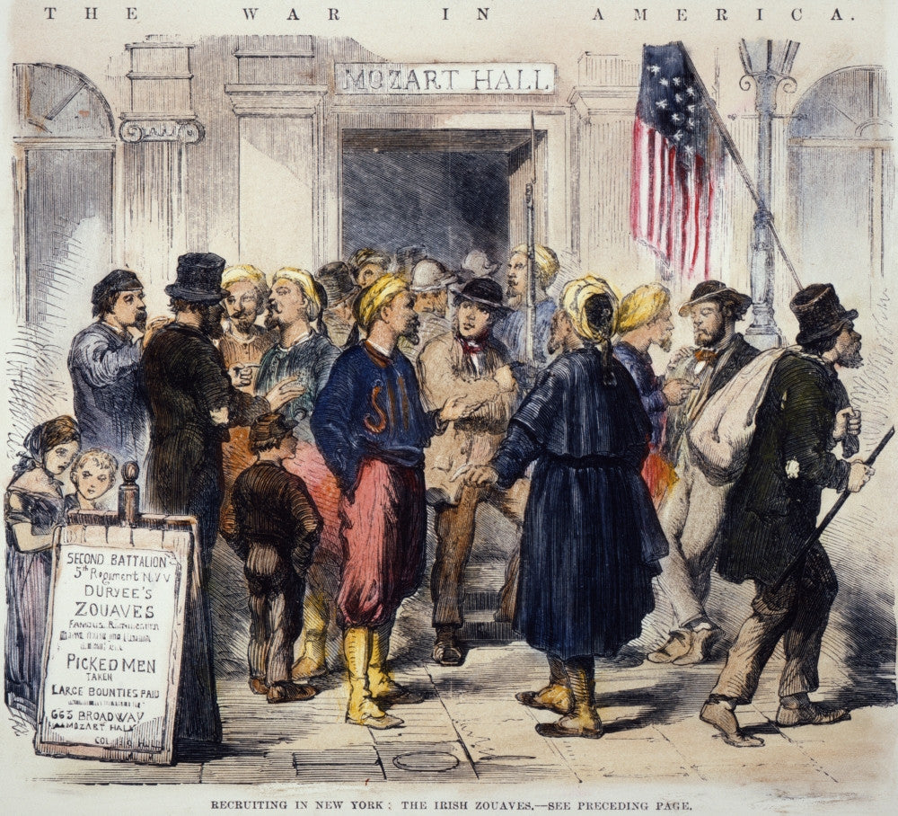 Civil War Recruiting Station Wood Engraving Print (1862) | Poster Print by Granger Collection