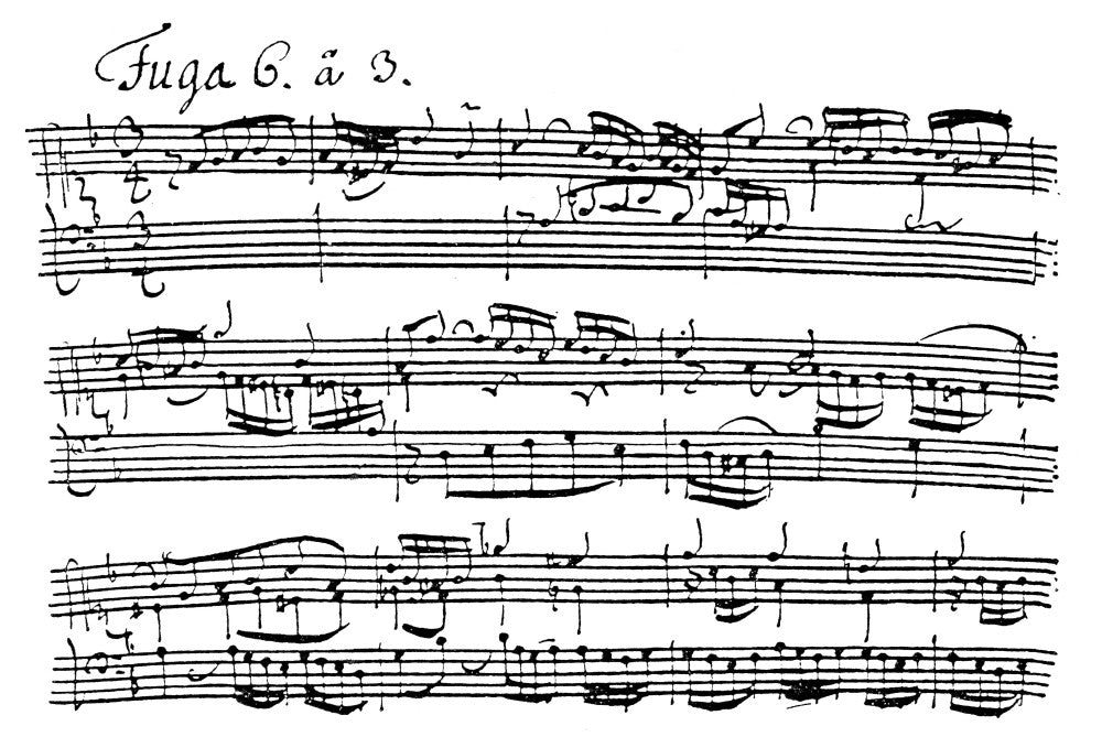 Bach D-Minor Fugue Autograph Manuscript Print | Posterazzi