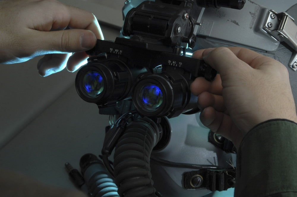 Airman Adjusting Night Vision Goggles Fine Art Print