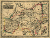 Vintage Railroad Map of the Middle States Poster Print