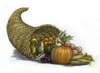 Thanksgiving Cornucopia Fine Art Print - 19th Century Wood Engraving by Granger Collection