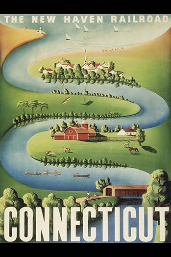 Vintage Connecticut Travel Poster Fine Art Print by Buy EnLarge