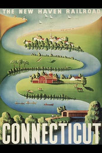 Vintage Connecticut Travel Poster Fine Art Print by Buy EnLarge