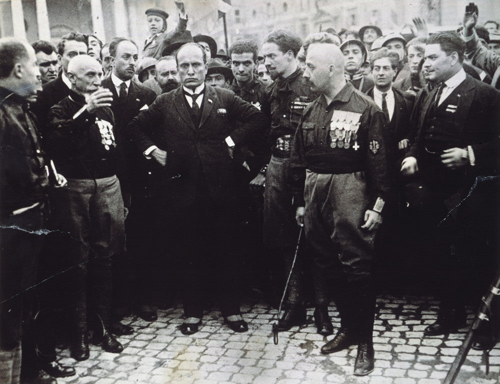 Benito Mussolini and Fascist Followers March on Rome Poster Print