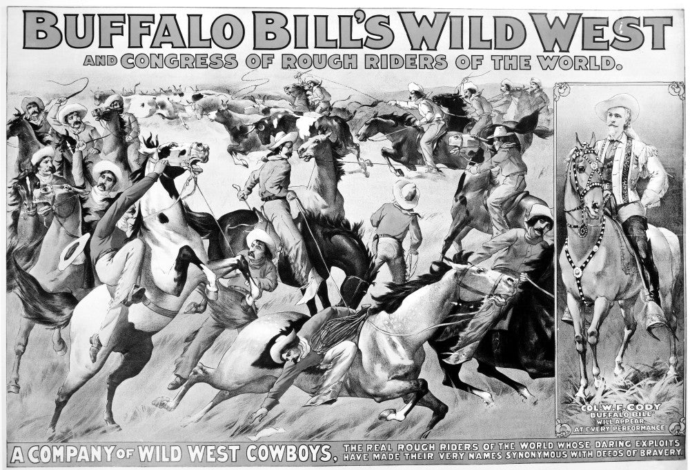 Buffalo Bill Wild West Show Lithograph Poster Print (1899)