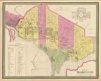 Washington, DC City Plan - 1849 Fine Art Print