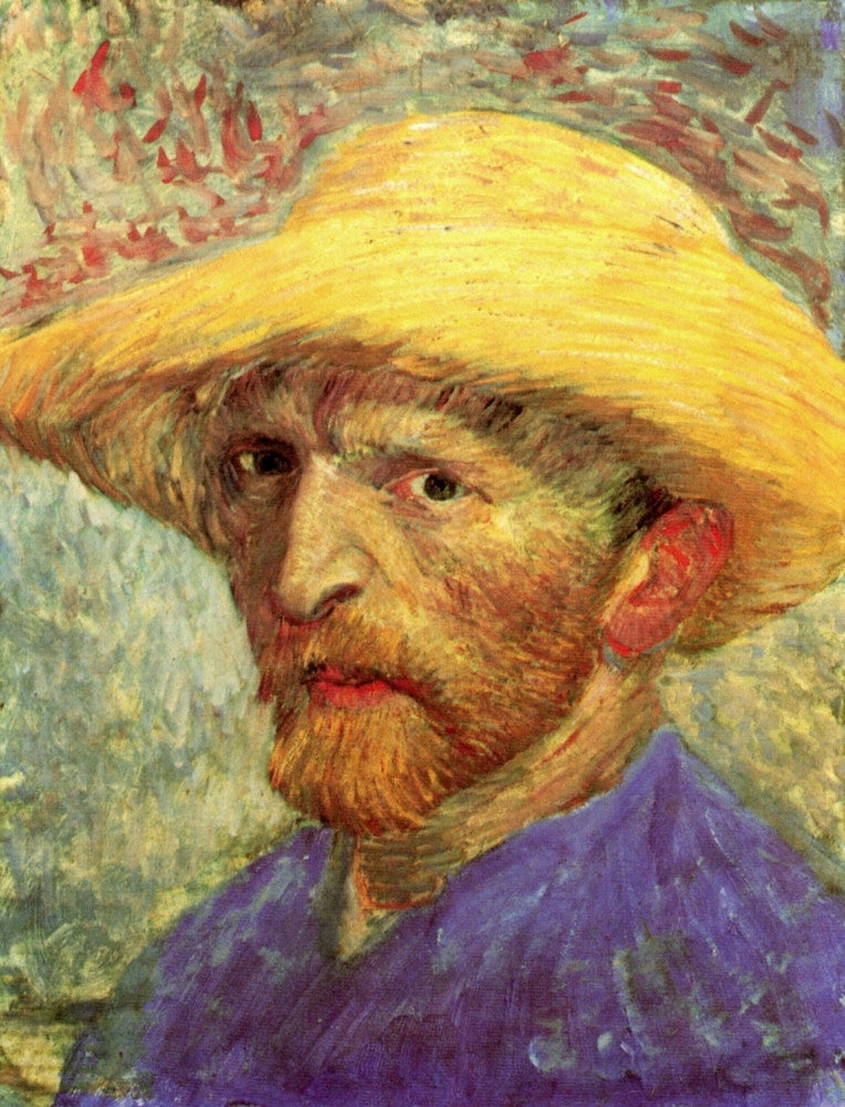Vincent Van Gogh with Straw Hat Fine Art Print