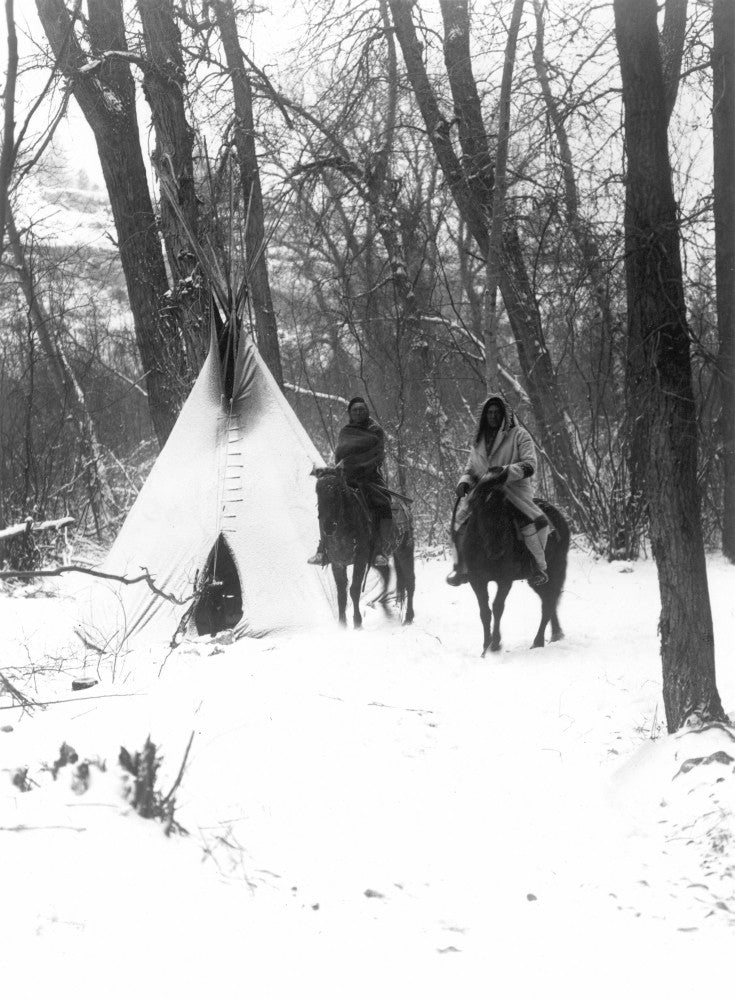 Native Americans Winter Camp Fine Art Print by Edward S. Curtis