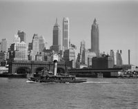 New York City Lower Manhattan Skyline Fine Art Print with Tugboat