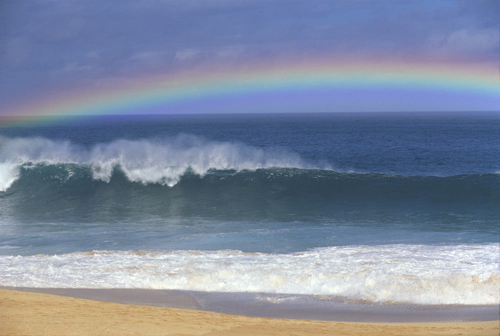 Rainbow Over Shore Break Beach Fine Art Print - A21E