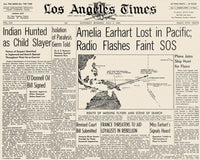 Earhart Disappearance Announcement Fine Art Print - 1937 LA Times
