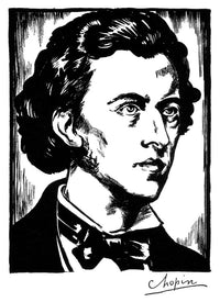 Frederic Chopin Drawing Fine Art Print by Samuel Nisenson