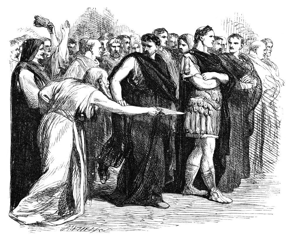 Julius Caesar Soothsayer Engraving Fine Art Print by Sir John Gilbert (1881)