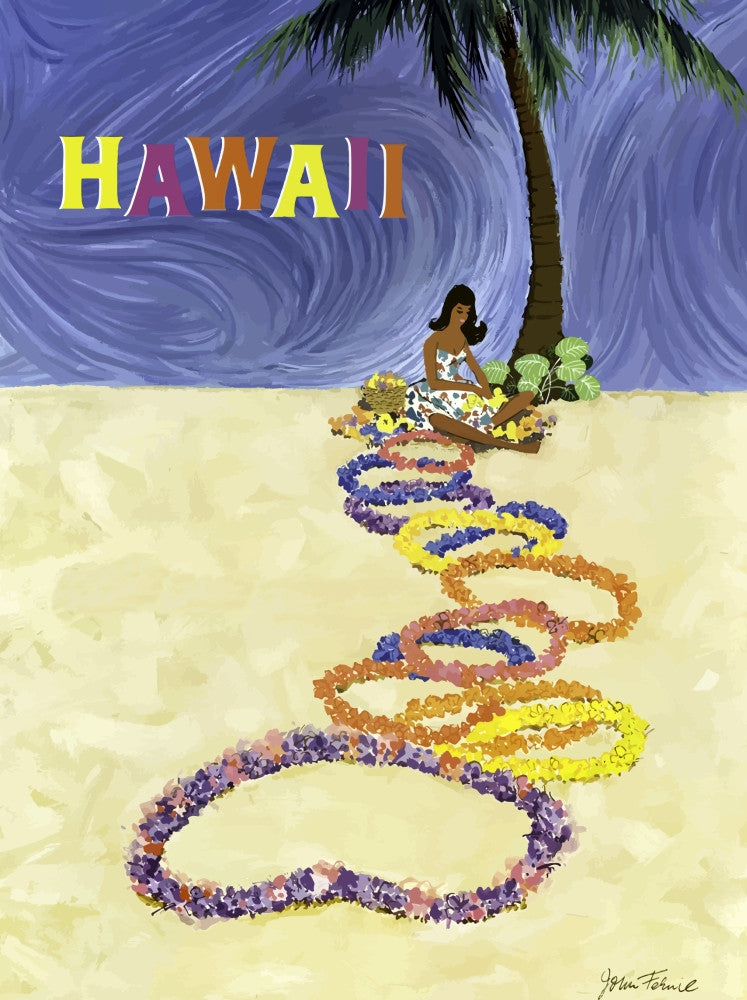 Hawaiian Islands Travel Poster Print by John Fernie