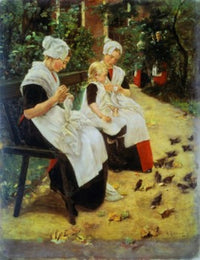 Orphan Girls In The Garden Fine Art Print by Max Liebermann